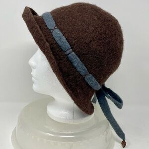 Elegant Brown 100% Wool Hat